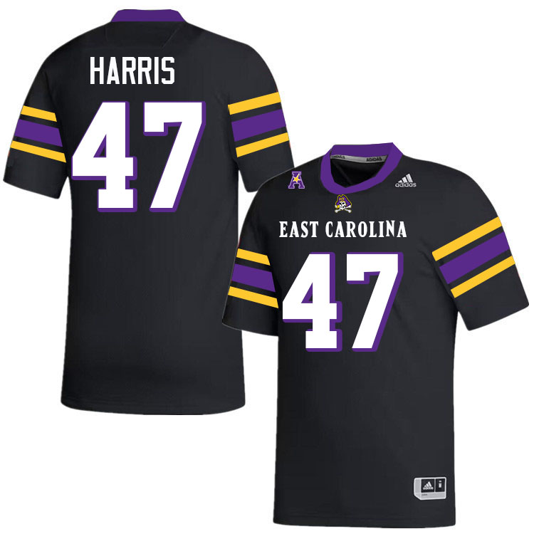 Rahjai Harris ECU Jersey,East Carolina Pirates #47 Rahjai Harris Jersey Youth College-Black 2024